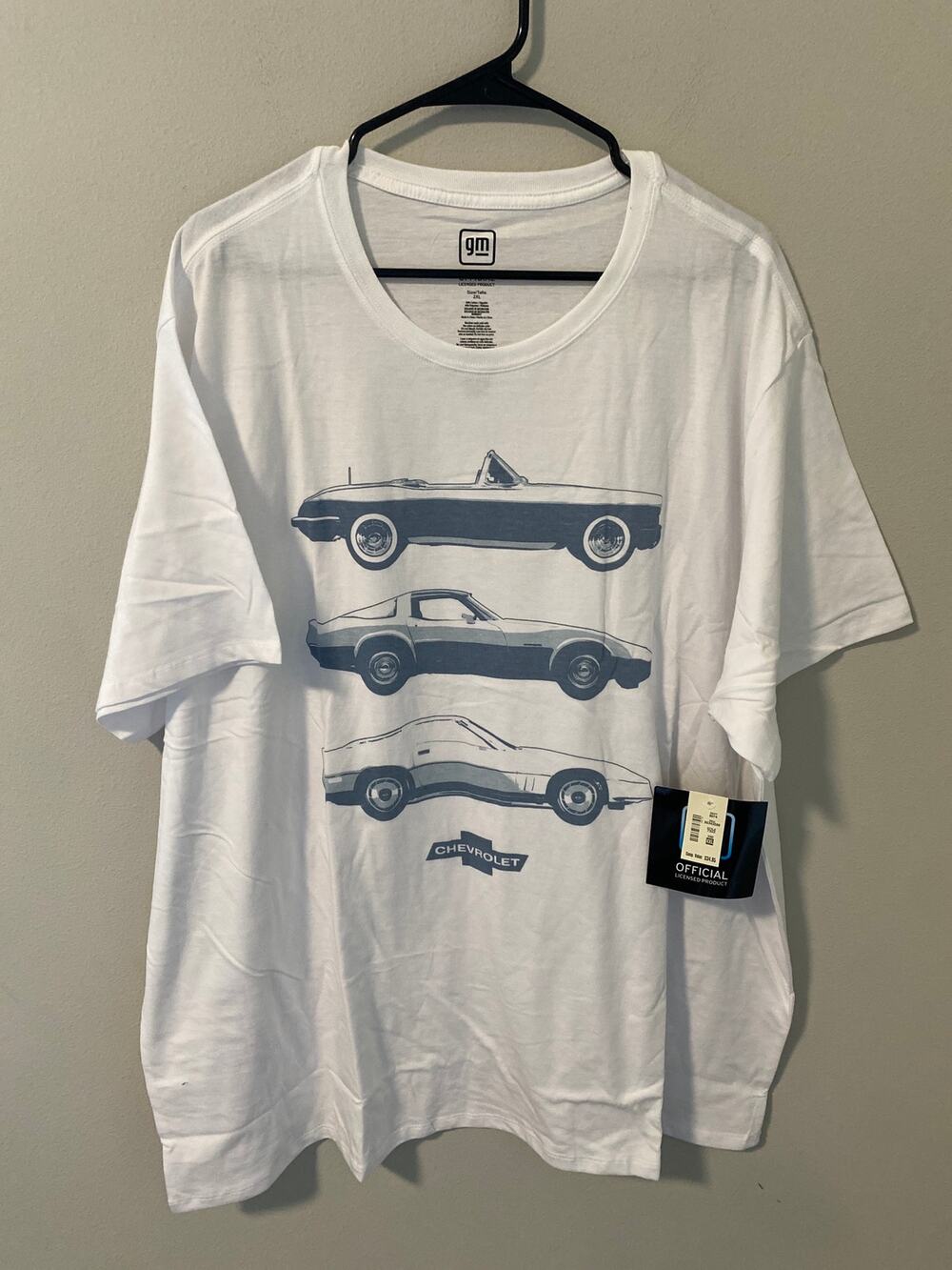 NWT GM Corvette Graphic T-Shirt Black Size 2XL Chevrolet Sports Car Tee